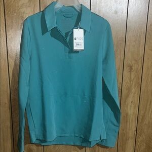 FIGS  Teal Long-Sleeve Scrub Shirt